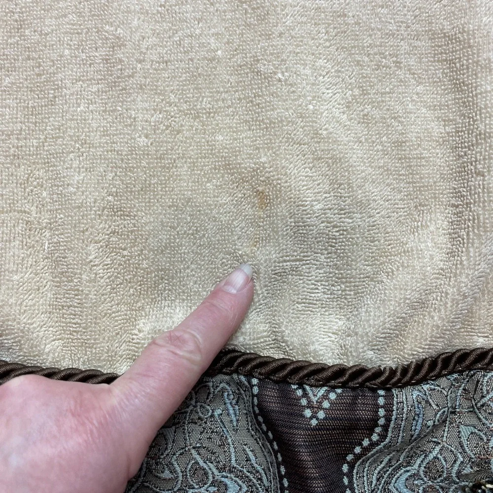 5 Pc Set Croscill Beaded Tasseled Towels 4 Hand 1 Fingertip Beige Brown Regency